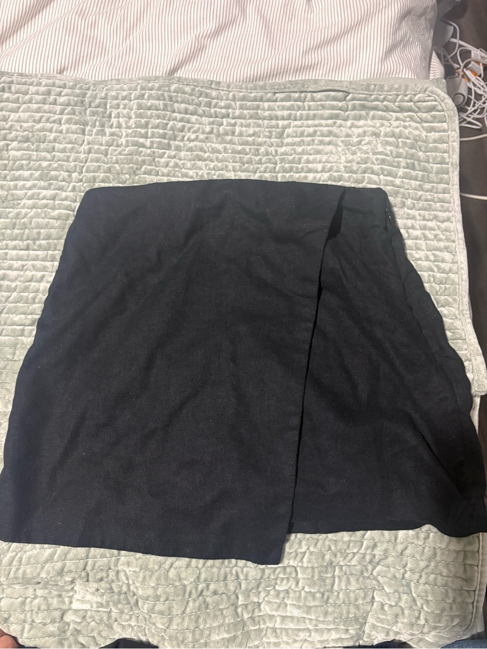 Abercrombie & Fitch Black Wrap-Style Mini Skort